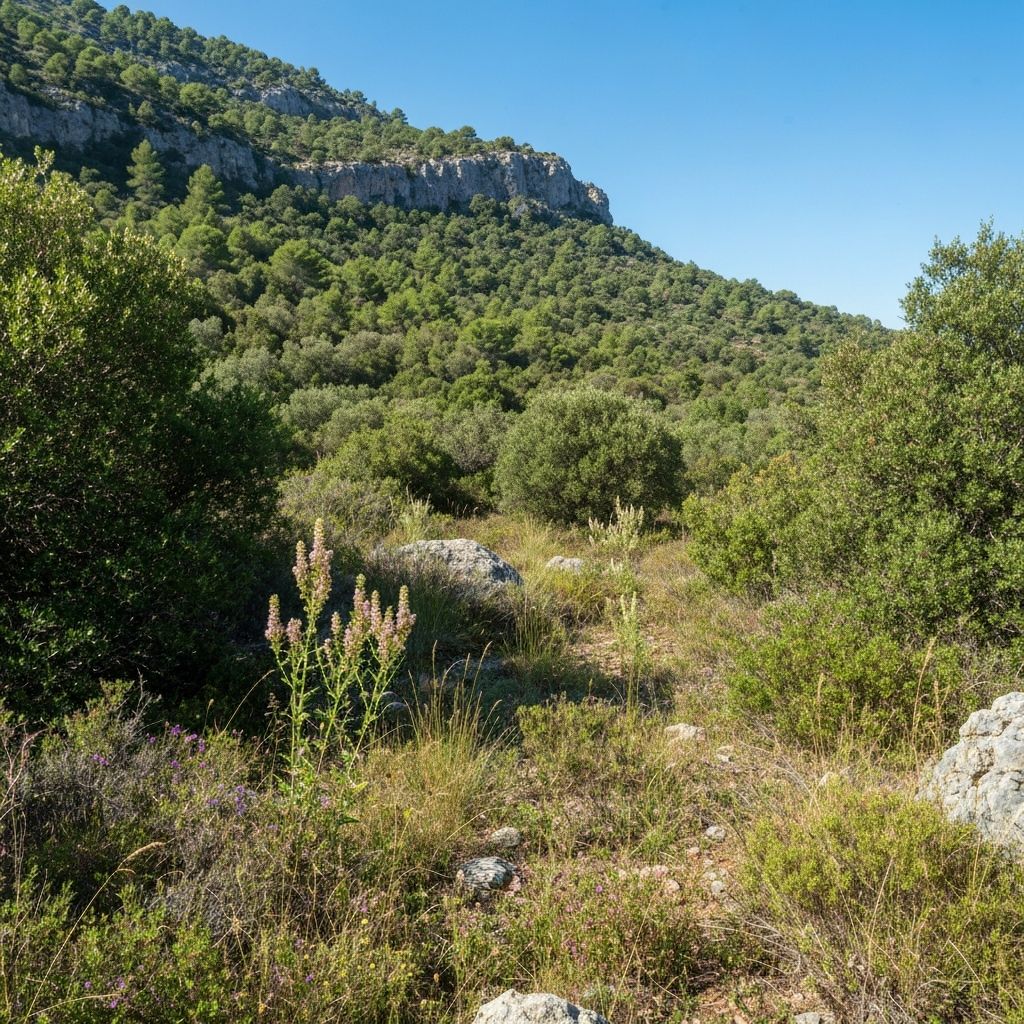 mountain forest and botanical habitat